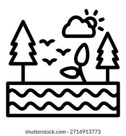 Estilo de icono de ecosistema de diseño de Vector