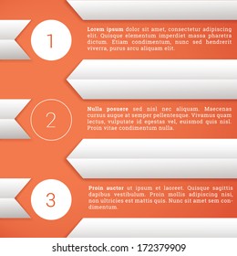 Vector design of an edgy simple menu corporate composition with outlined circles for website, brochure or other media. Orange, layout concept version