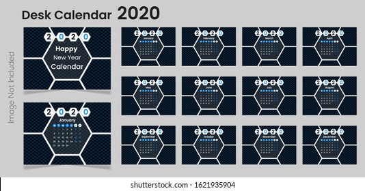Vector Design Editable Template With Set Of 12 Pages For The Twelve Months.