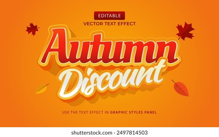 Vector design editable text effect, autumn discount text