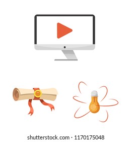 Vector design of education and learning icon. Set of education and school stock vector illustration.