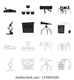 Vector design of education and learning icon. Set of education and school vector icon for stock.