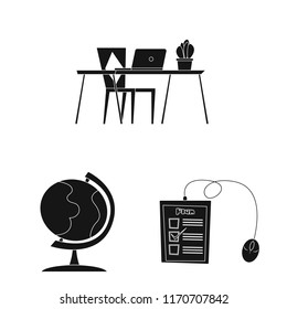 Vector design of education and learning icon. Collection of education and school stock vector illustration.