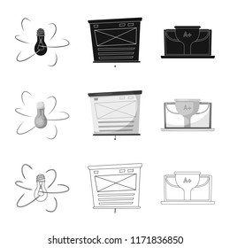 Vector design of education and learning icon. Collection of education and school stock vector illustration.
