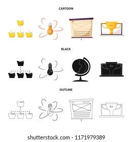 Vector design of education and learning icon. Set of education and school stock symbol for web.