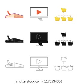 Vector design of education and learning icon. Collection of education and school stock vector illustration.