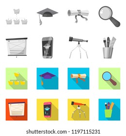 Vector design of education and learning icon. Set of education and school stock vector illustration.
