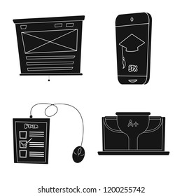 Vector design of education and learning icon. Set of education and school stock vector illustration.