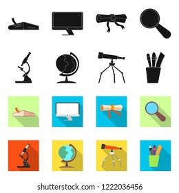 Vector design of education and learning icon. Set of education and school stock symbol for web.