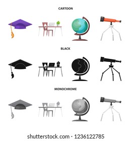 Vector design of education and learning icon. Collection of education and school vector icon for stock.