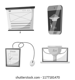 Vector design of education and learning logo. Collection of education and school stock vector illustration.