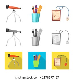 Vector design of education and learning logo. Collection of education and school stock vector illustration.