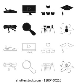 Vector design of education and learning logo. Set of education and school stock symbol for web.