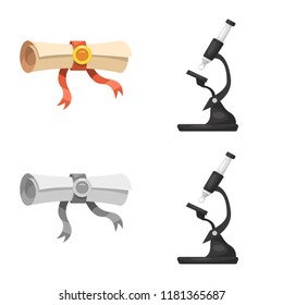 Vector design of education and learning logo. Collection of education and school vector icon for stock.