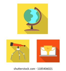 Vector design of education and learning logo. Collection of education and school stock symbol for web.