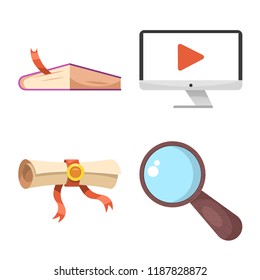 Vector design of education and learning logo. Collection of education and school stock vector illustration.