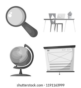 Vector design of education and learning logo. Set of education and school vector icon for stock.