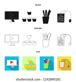 Vector design of education and learning logo. Collection of education and school stock symbol for web.