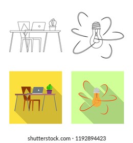 Vector design of education and learning logo. Collection of education and school vector icon for stock.