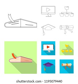 Vector design of education and learning logo. Collection of education and school stock symbol for web.