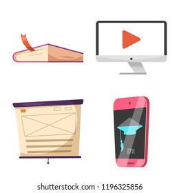 Vector design of education and learning logo. Set of education and school stock symbol for web.