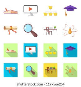 Vector design of education and learning logo. Set of education and school stock symbol for web.