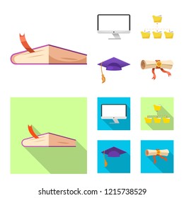 Vector design of education and learning logo. Set of education and school stock symbol for web.