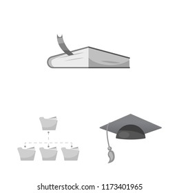 Vector design of education and learning sign. Collection of education and school stock vector illustration.