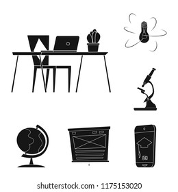 Vector design of education and learning sign. Set of education and school stock symbol for web.