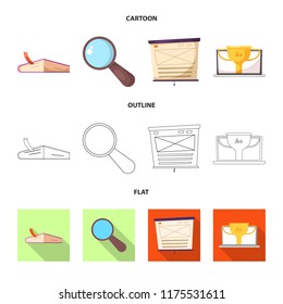 Vector design of education and learning sign. Set of education and school stock symbol for web.