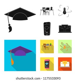 Vector design of education and learning sign. Collection of education and school vector icon for stock.