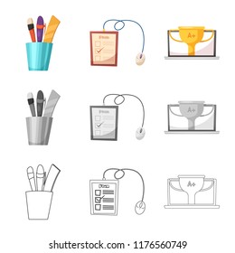 Vector design of education and learning sign. Collection of education and school stock symbol for web.