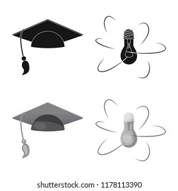 Vector design of education and learning sign. Collection of education and school vector icon for stock.