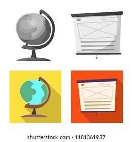 Vector design of education and learning sign. Set of education and school stock vector illustration.