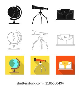 Vector design of education and learning sign. Set of education and school stock vector illustration.