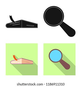 Vector design of education and learning sign. Set of education and school stock vector illustration.