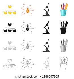 Vector design of education and learning sign. Set of education and school vector icon for stock.