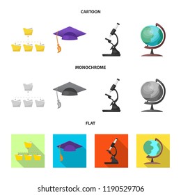 Vector design of education and learning sign. Collection of education and school stock symbol for web.