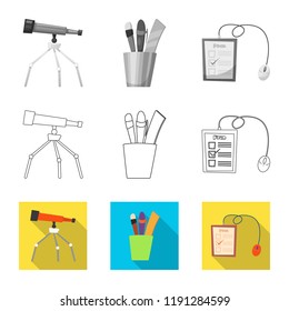 Vector design of education and learning sign. Set of education and school vector icon for stock.