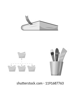 Vector design of education and learning sign. Collection of education and school stock symbol for web.