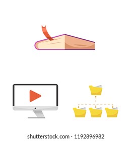 Vector design of education and learning sign. Collection of education and school stock symbol for web.
