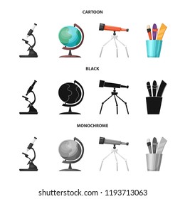 Vector design of education and learning sign. Collection of education and school stock vector illustration.