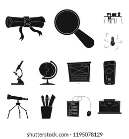 Vector design of education and learning sign. Collection of education and school vector icon for stock.