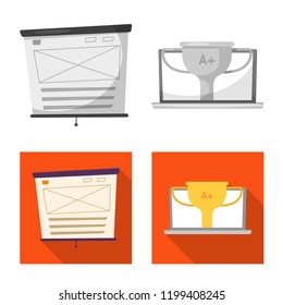 Vector design of education and learning sign. Set of education and school vector icon for stock.