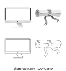 Vector design of education and learning sign. Set of education and school vector icon for stock.