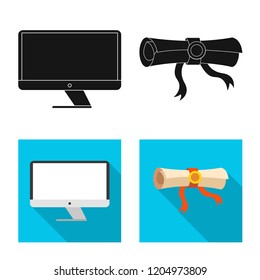 Vector design of education and learning sign. Set of education and school stock symbol for web.