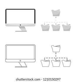 Vector design of education and learning sign. Set of education and school stock symbol for web.
