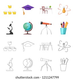 Vector design of education and learning sign. Set of education and school vector icon for stock.