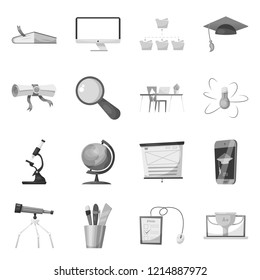 Vector design of education and learning sign. Set of education and school stock symbol for web.