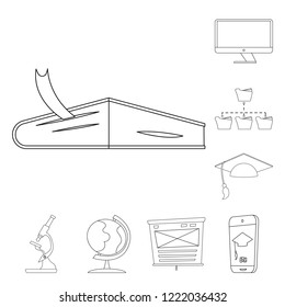 Vector design of education and learning sign. Collection of education and school vector icon for stock.